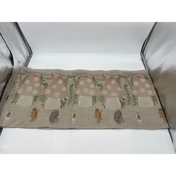 New CAROL AND TUSK MUSHROOM FOREST TABLE RUNNER 76” x 18” 100% Linen - Picture 3 of 4
